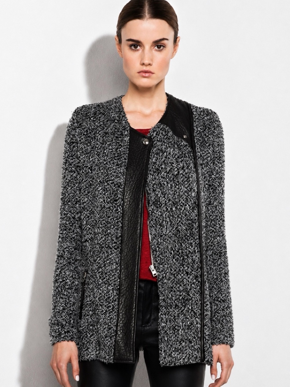 Revolve IRO Derby Wool-Blend Jacket Grey Souris Size 38 / M - Picture 3 of 11